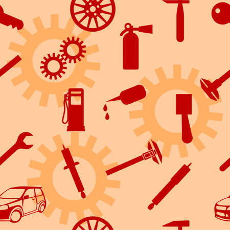Auto Car Repair Service Icon Symbol. Seamless wallpaper.のイラスト素材