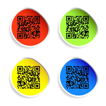 Modern bar codes. Set of labels with qr codes. のイラスト素材