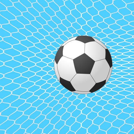 Soccer ball in goal. Vector.のイラスト素材