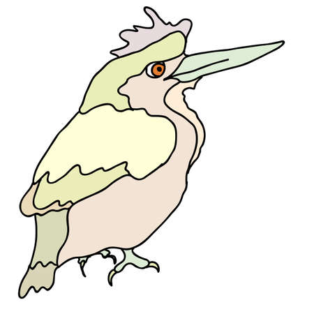 A small forest bird on a white background. Vector.のイラスト素材