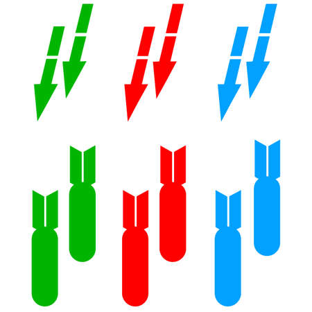 Vector set of arrows and bombsのイラスト素材