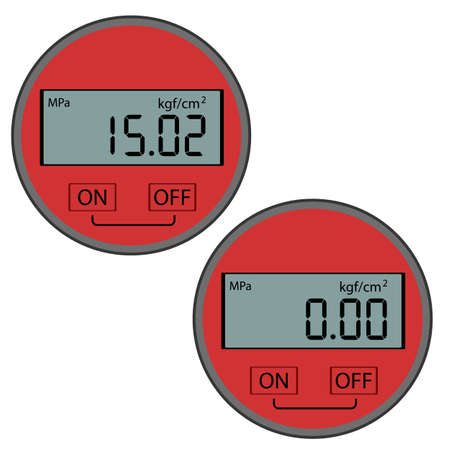 The modern digital gas manometer isolated on white backgroundのイラスト素材