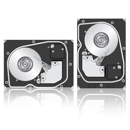 Computer hard disk drive. Vector illustration.