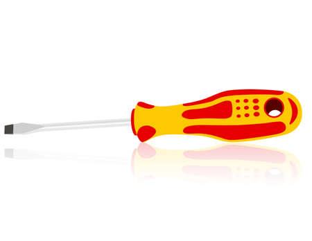 Screwdriver with a colored pen. Vector illustration.のイラスト素材