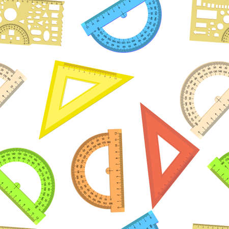 Seamless wallpaper the ruler and protractor line of the triangle vector backgroundのイラスト素材