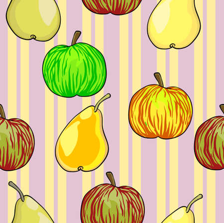 Seamless fruit pattern apples and pears のイラスト素材