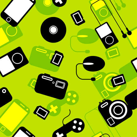 Seamless background Icon  with  electronic gadgets  Could be used as seamless wallpaper, textile,...