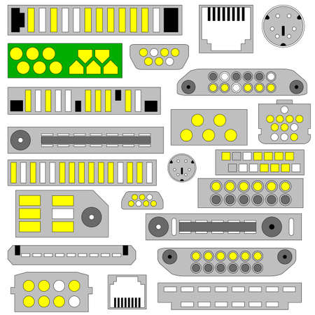  video, audio and telephone connectorsのイラスト素材