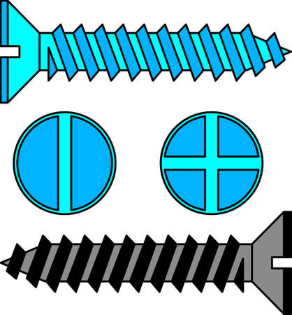 Stainless steel screw  Vector illustration のイラスト素材