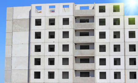 housing construction against a blue sky