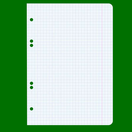 White squared blank white paper sheet  Vector illustration のイラスト素材