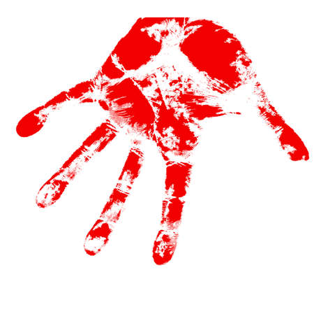 bloody hand prints, on a white background, vector のイラスト素材