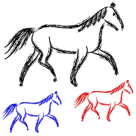 horses outlines   collectionのイラスト素材