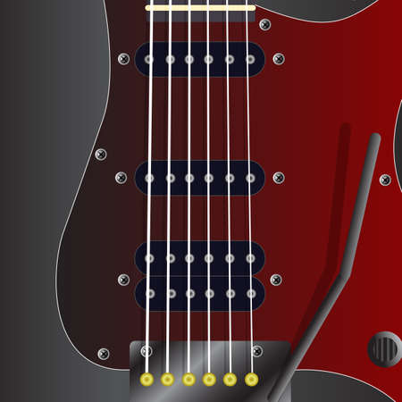 Black electric guitar on a white backgroundのイラスト素材