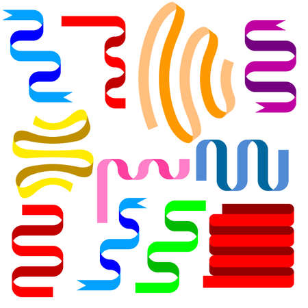 Set  ribbons  and bannersのイラスト素材