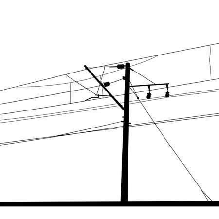 Railroad overhead lines. Contact wire. Vector illustration.のイラスト素材