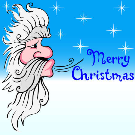 Santa Claus blowing windのイラスト素材
