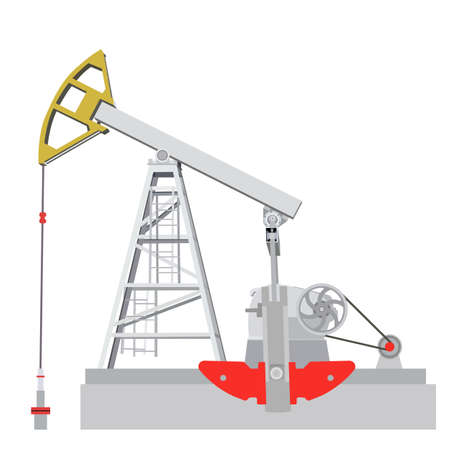Oil pump jack. Oil industry equipment. Vector illustration.