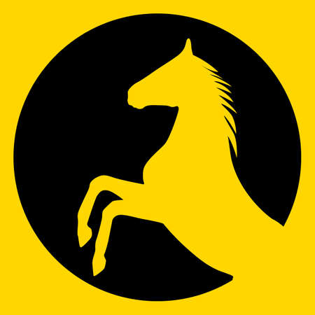 rearing up horse  silhouetteのイラスト素材