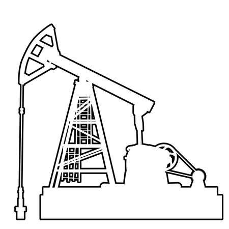Oil pumpjack. Oil industry equipment.のイラスト素材