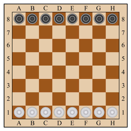 classic checkers,  board and checkers. vector illustrationのイラスト素材