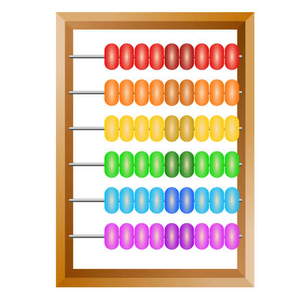 Accounting , a rainbow abacus for financial calculations lies on a white backgroundのイラスト素材