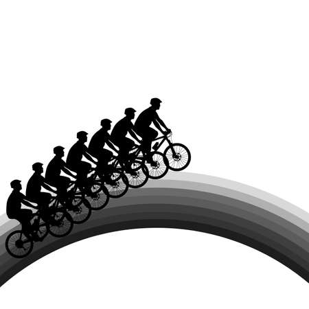 Silhouette of a cyclist male.  vector illustration.のイラスト素材