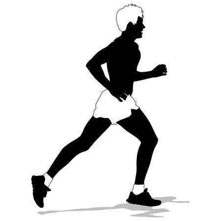 Running silhouettes  のイラスト素材