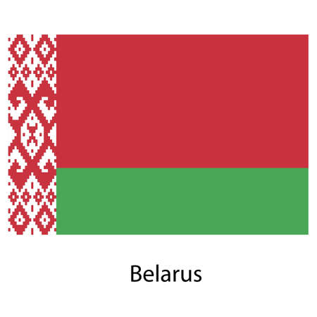 Flag  of the country belarus . Vector illustration.  Exact colors. の写真素材
