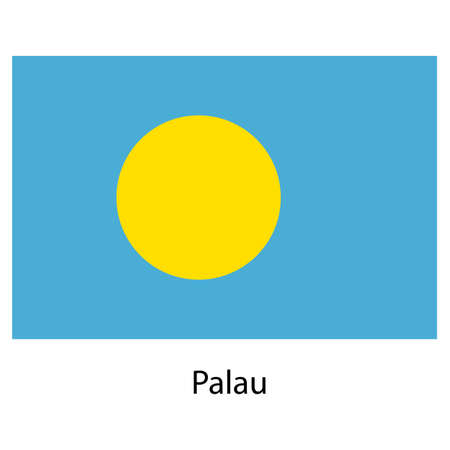 Flag  of the country  palau. Vector illustration.  Exact colors. の写真素材