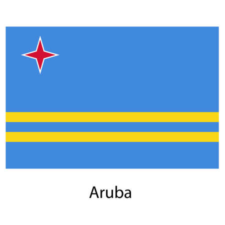 Flag  of the country  aruba. Vector illustration.  Exact colors. の写真素材