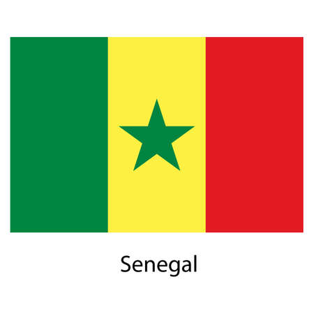 Flag  of the country  Senegal. Vector illustration.  Exact colors. の写真素材