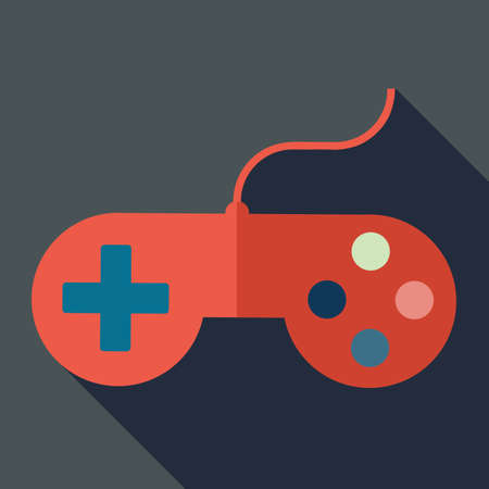 Modern flat design concept icon. Gamepad, computer joystick. Vector illustration.のイラスト素材