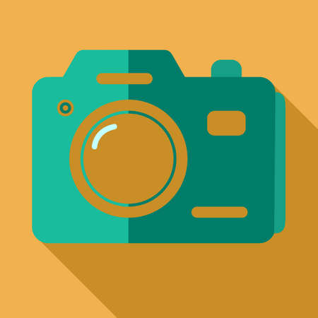 Modern flat design concept icon photo camera. Vector illustration.のイラスト素材