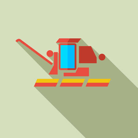 Modern flat design concept icon combine harvester. Vector illustration.のイラスト素材