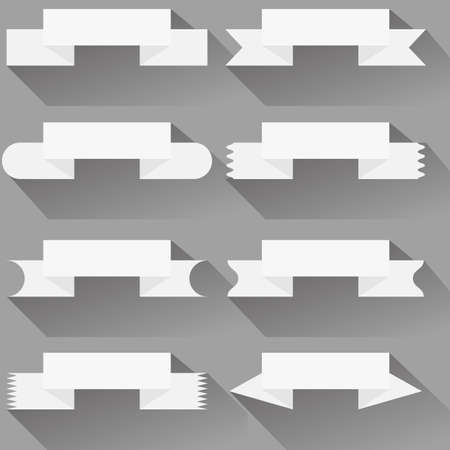 Modern  ribbons and banners for your text. Isolated on white background. Vector illustration.のイラスト素材