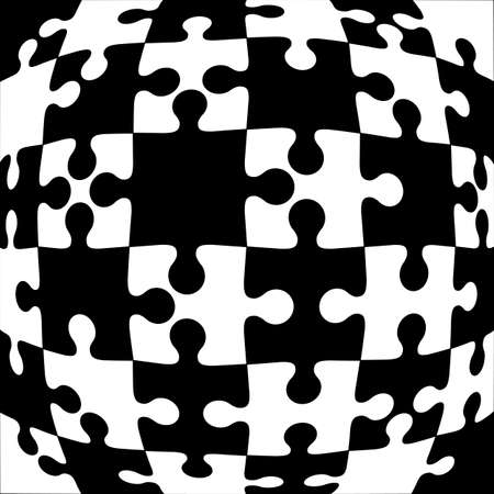 Background Vector Illustration black and white jigsaw puzzle.のイラスト素材