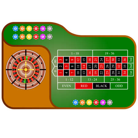 Tables, American  Roulette. Vector illustration.のイラスト素材