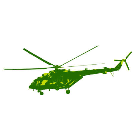 Russian army helicopter. Vector illustration.のイラスト素材