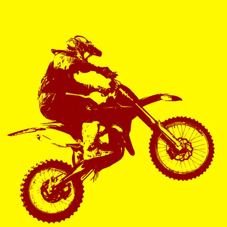 Rider participates motocross championship.  Vector illustration.のイラスト素材