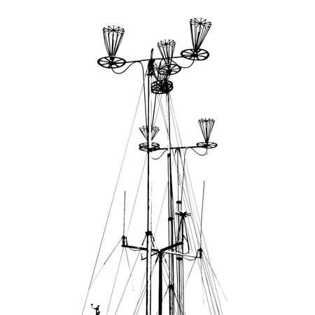 Antenna for transmitting and receiving radio communications. Vector illustration.のイラスト素材