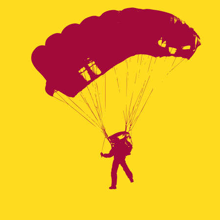 Parachutist Jumper in the helmet after the jump. Vector illustration.のイラスト素材