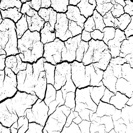 cracked clay ground into the dry season. Vector illustration.のイラスト素材