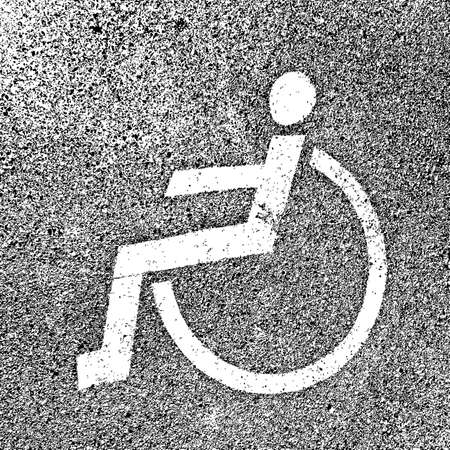Parking places with disabled signs  on asphalt. Vector illustration.のイラスト素材