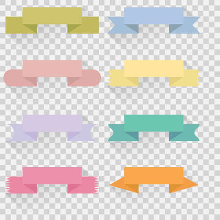 Set  color ribbons  and banners, vector illustrationのイラスト素材