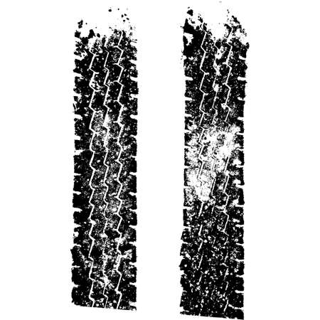 Grunge background with black tire track.のイラスト素材