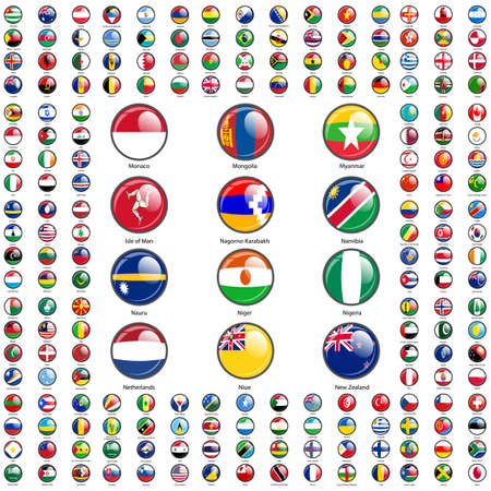 Set Flags of world sovereign states.のイラスト素材