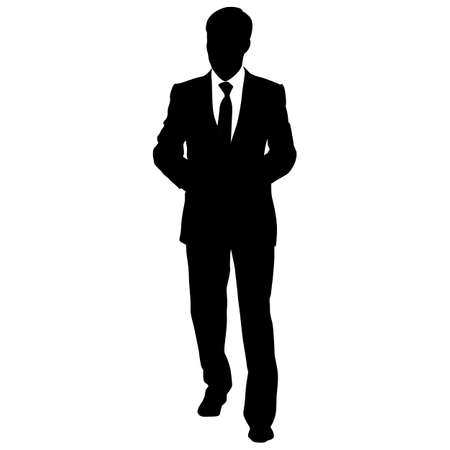 Black silhouettes of beautiful mans  on white background. Vector illustration.のイラスト素材