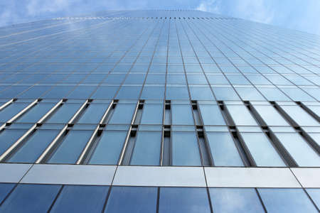 Modern buildings of glass and steel skyscrapers against the sky.
