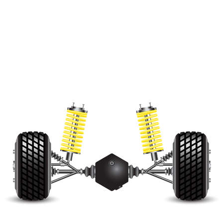 Rear suspension of the car springs and differential.のイラスト素材